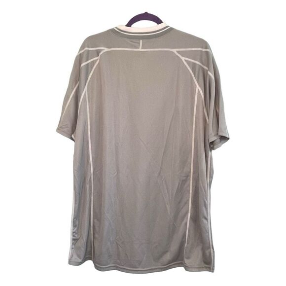 Asics Shoji Hydrology Soccer Jersey Gray White Short Sleeve V-Neck XL - Picture 3 of 9